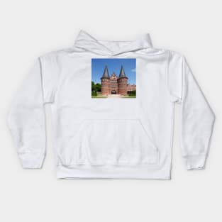 Holsten Gate, Luebeck, Schleswig-Holstein, Germany, Europe Kids Hoodie